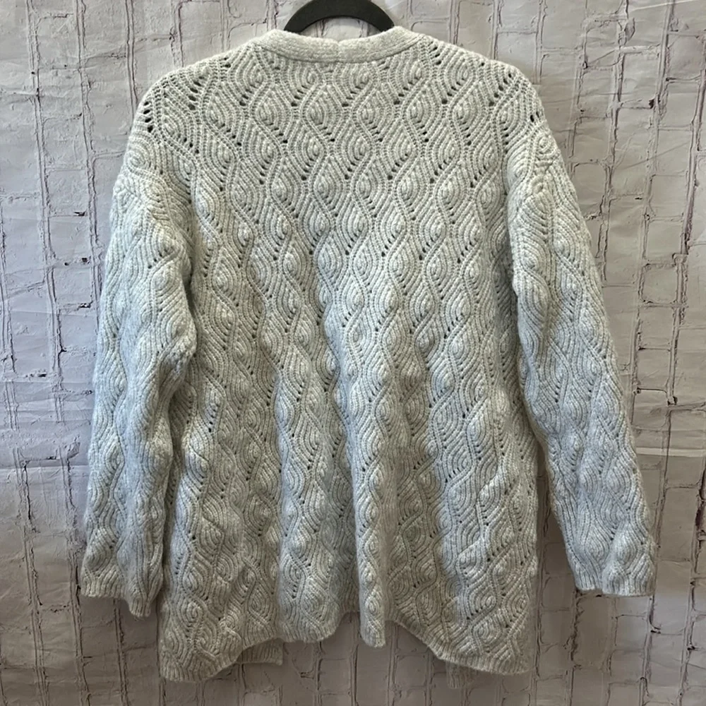 Jessica Simpson Women’s Open Front Eclectic Gpa Chunky Knit Cardigan Gray Small